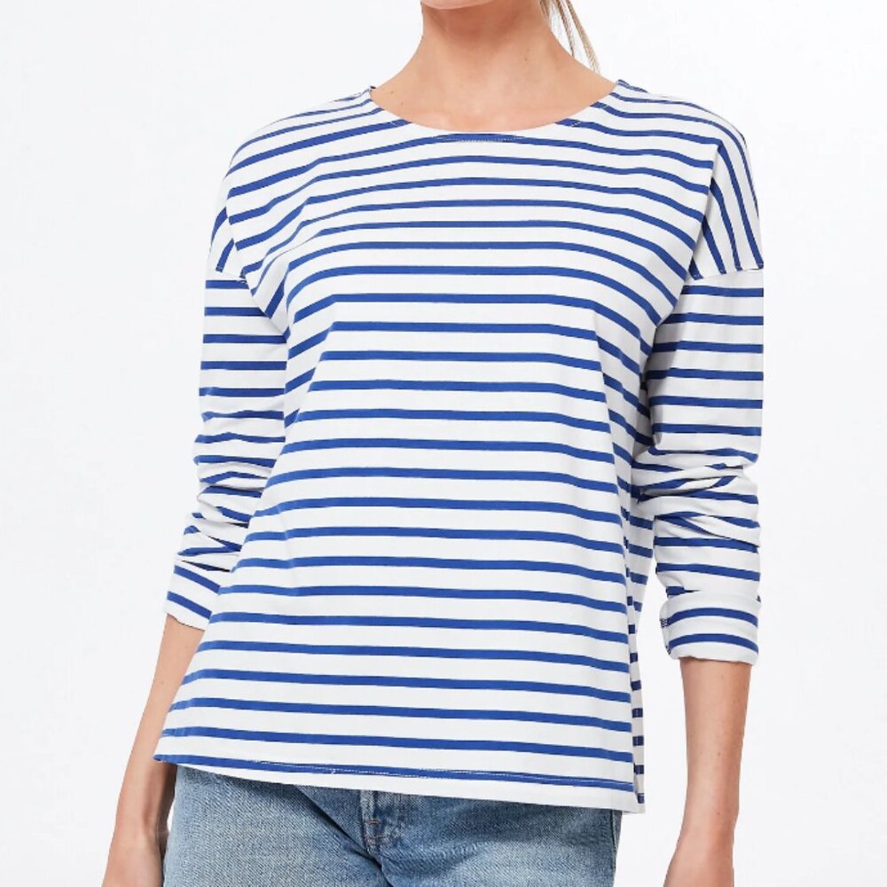 Pomander Place Hayden Blue Striped Tee Sz S